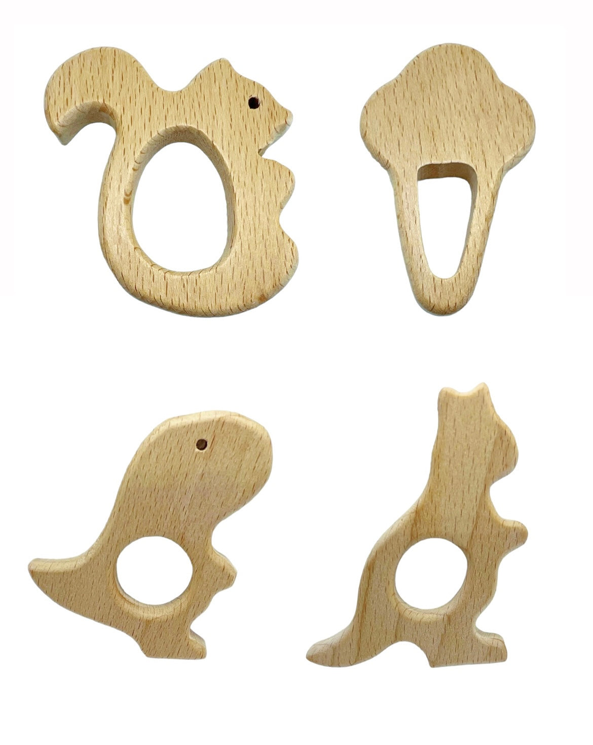 Personalized Teether with Wood Attachment