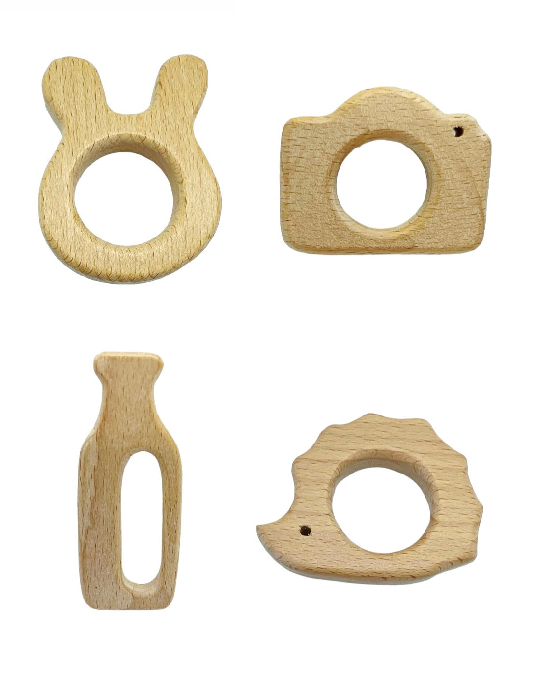 Personalized Teether with Wood Attachment