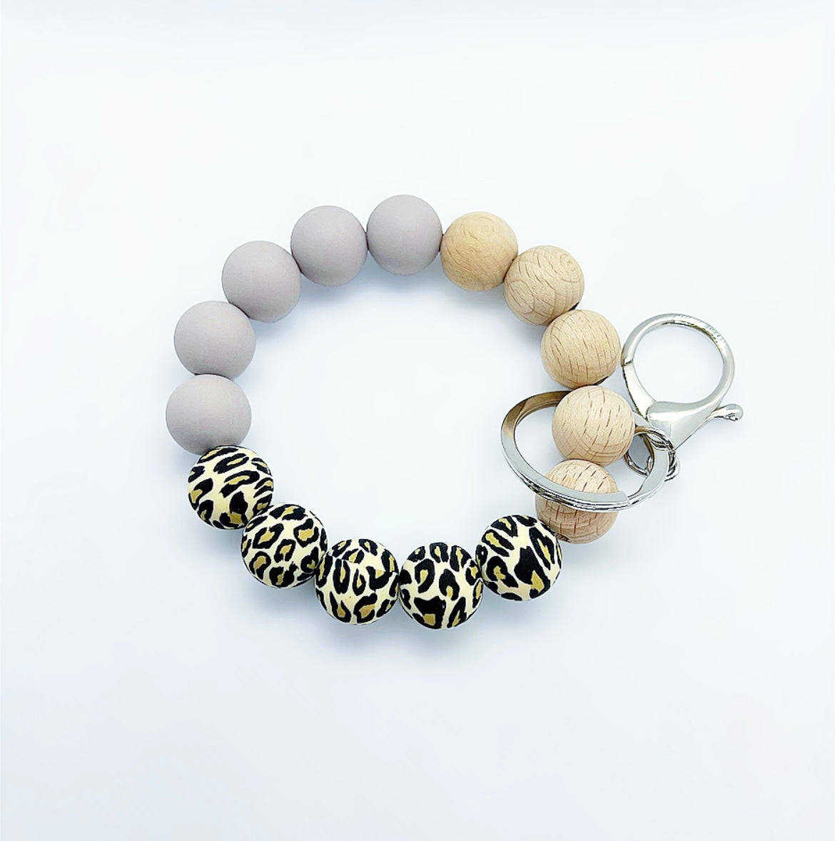 “Leopard & Wood Combo” Wristlet