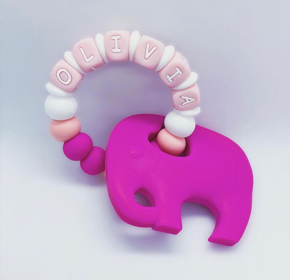 Personalized Teether with Silicone Attachment